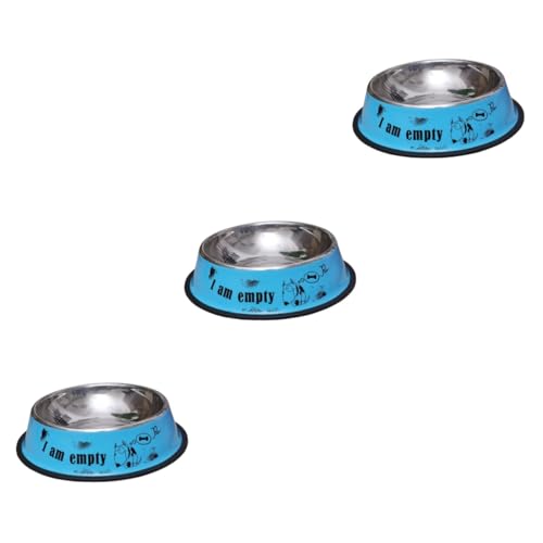 YARNOW 3St Utensilien für Tiernahrung Geschirr labiales que cambian de Color edelstahlschüsseln Stainless Steel Bowl Hundenäpfe Hundenapf aus Edelstahl Futternapf für Haustiere rutschfest von YARNOW