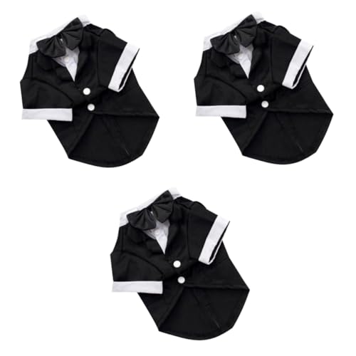 YARNOW 3-teiliger Hunde- Mit Fliege Hochzeitsanzug Welpenanzug Mit Knöpfen Formelles Outfit YARNOW 3-teiliger Hunde- Mit Fliege Hochzeitsanzug Welpenanzug Mit Knöpfen Formelles Outfit von YARNOW