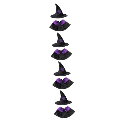 YARNOW 4 Sätze Halloween-umhang Welpen-Outfits Halloween-kostüme Für Hunde Halloween-Haustier-Cosplay-Kleidung Welpenkleidung Haustier-Vampir-umhang Kleine Hundekleidung Violett Acryl von YARNOW