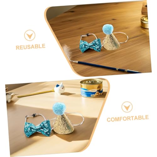 YARNOW 4satz Hund Geburtstags Party Hut Mit Pailletten Und Verstellbarem Stirnband Inklusive Fliege Für Kleine Hunde Katzen Welpen Und Kuscheltiere Als Partyzubehör von YARNOW