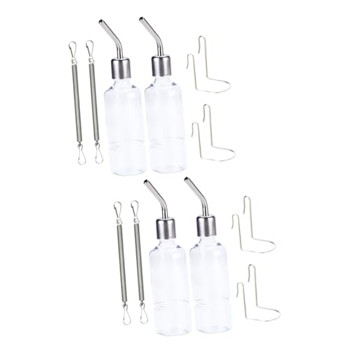 YARNOW 4 Stck. Hängende Wasserflasche für Haustiere Auslaufsichere Trinkflasche aus für Meerschweinchen und Hamster Einfache Installation Transparent von YARNOW