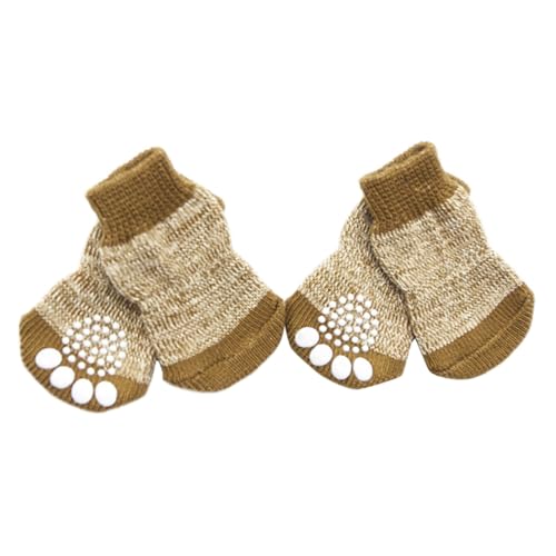 YARNOW 4stücke Haustier-schutzsocken Für Hunde Antirutschige Baumwollsocken Für Tierpfoten Bequeme Socken Für Kleine Hunde Für Schnee EIS Und Kälte von YARNOW
