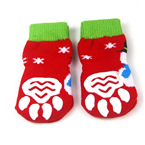 YARNOW 4 Stücke Weihnachten Hund Socken Nicht-Baumwolle Haustier Socken für Welpen Katze Schneemann Design Warme Schuhe für Haustier YARNOW 4 Stücke Weihnachten Hund Socken Nicht-Baumwolle Haustier Socken für Welpen Katze Schneemann Design Warme Schuhe für Haustier von YARNOW