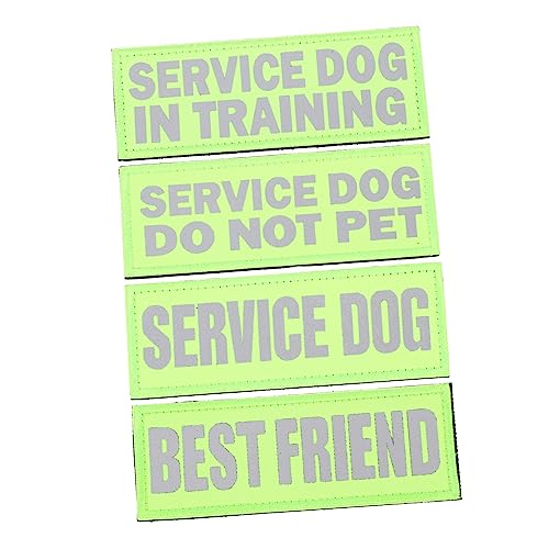 YARNOW 4 Stück Service-hundeaufnäher Reflektierende Erkennungsmarke Hundeaufnäher von YARNOW