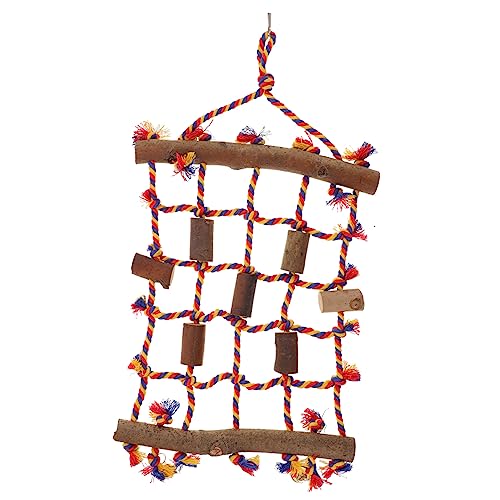 YARNOW 4 Stück Farbiges Seilkletternetz Kletterspielzeug Plattform für Papageiennetze vogelkäfig zubehör vogelzubehör für käfig Spielzeug Werkzeug Spielzeuge Baumwollseilnetz für Vögel von YARNOW