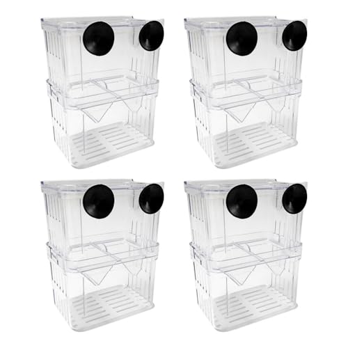 YARNOW 4 Stück Fischtank-Züchter, doppellagige Box, Netzschutz, Saugnäpfe, Aquarium-Laich-Brutstätte, Isolierung für Baby-Betta, Salzwasser, verletzte Aggressive Fische YARNOW 4 Stück Fischtank-Züchter, doppellagige Box, Netzschutz, Saugnäpfe, Aquarium-Laich-Brutstätte, Isolierung für Baby-Betta, Salzwasser, verletzte Aggressive Fische von YARNOW