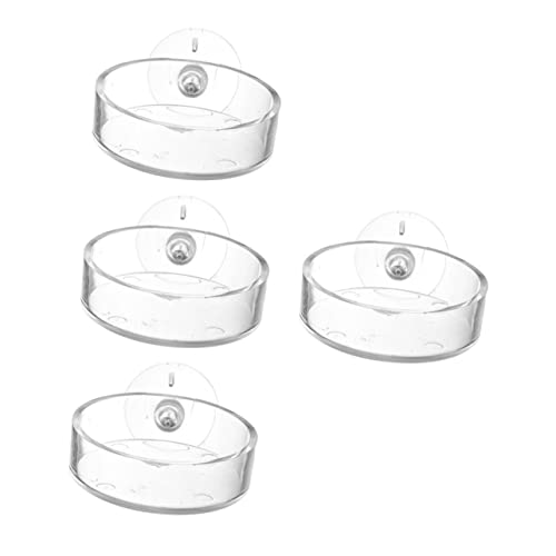 YARNOW 4 Stück Fressnapf Aus Der Luft Tabletts Platte Futternapf Für Garnelenbecken Futterteller Für Aquarien Futternapf Für Fischbecken Gericht Futternapf Für Reptilien Fischfutter Acryl von YARNOW