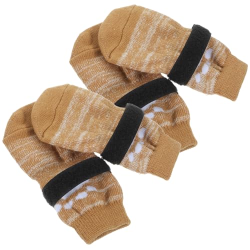 YARNOW 4 Stück Haustier Hund Socken Körperpflege Hunde Wiederverwendbare Pfotenschützer entzückende Pfotenschützer waschbarer Pfotenschutz kompakte Baumwollsocken Welpenbedarf Baumwolle von YARNOW