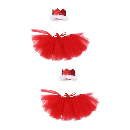 YARNOW 4 Stück Haustier-Hundekleidung Welpe Tutu-Rock Hundemütze Tutu-Kleid für Welpen Tutu-Kleidung für Hunde Kleiner Hund Tutu Haustierkleidung Tutu-Rock für Haustiere Welpenrock rot von YARNOW