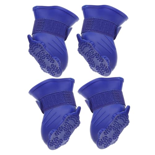 YARNOW 4 Stück Haustier Hundeschuhe wasserdichte Regenstiefel aus Robustem Gummi mit Rutschfester Sohle Bequeme Pfotenschützer für Kleine bis Mittelgroße Hunde für Outdoor und Matschige YARNOW 4 Stück Haustier Hundeschuhe wasserdichte Regenstiefel aus Robustem Gummi mit Rutschfester Sohle Bequeme Pfotenschützer für Kleine bis Mittelgroße Hunde für Outdoor und Matschige von YARNOW