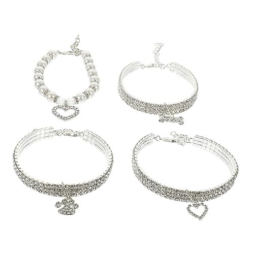 YARNOW 4 Stück Haustier Katzenhalsband Haustier Strass Schleife Katzenhalsbänder Glocke Für Katzenhalsbänder Dekoratives Hundehalsband Katze Aus Strass Kätzchen-zubehör Legierung Silver YARNOW 4 Stück Haustier Katzenhalsband Haustier Strass Schleife Katzenhalsbänder Glocke Für Katzenhalsbänder Dekoratives Hundehalsband Katze Aus Strass Kätzchen-zubehör Legierung Silver von YARNOW
