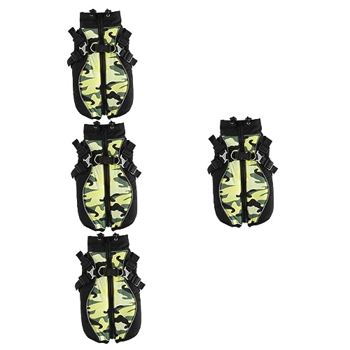 YARNOW 4 Stück Haustier Mantel Hundebekleidung Winter-hundeweste Hunde-Hoodie Winterbekleidung Für Hunde Verschleißfeste Welpenkleidung Bequemes Hundekostüm Hundemäntel Polyester Green von YARNOW