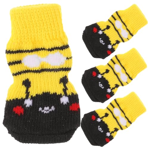 YARNOW 4 Stück Haustier socken Hundeschuhe Pfotenschutz für Hunde Krallen Haustierzubehör waschbare Hundesocken Socken für Hund -Hund Hundepfote Lieferungen Baumwollsocken Baumwolle von YARNOW