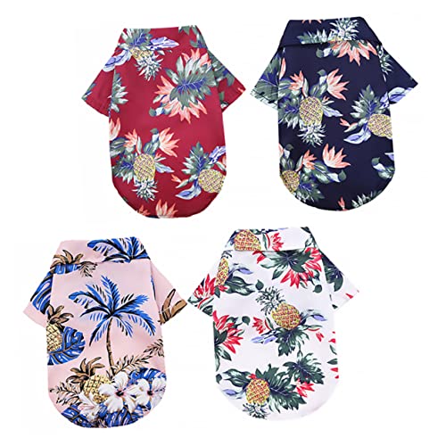 YARNOW Hundekleidung 4-teiliges Haustier-Shirt Für Hunde Atmungsaktiv Und Bequem Hawaii-Druck Lässiges Kühlendes Hemd Mit Knopfleiste YARNOW Hundekleidung 4-teiliges Haustier-Shirt Für Hunde Atmungsaktiv Und Bequem Hawaii-Druck Lässiges Kühlendes Hemd Mit Knopfleiste von YARNOW