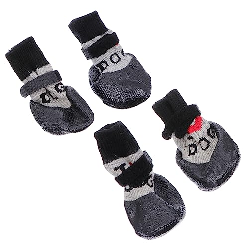 YARNOW 4 Stück Haustierschuhe Hundekleidung Schuhe Pfoten Welpensocken Wollsocken Hundesocken Haustierstiefel rutschfeste Hundestiefel Hundepfotenschutz Garn Schwarz YARNOW 4 Stück Haustierschuhe Hundekleidung Schuhe Pfoten Welpensocken Wollsocken Hundesocken Haustierstiefel rutschfeste Hundestiefel Hundepfotenschutz Garn Schwarz von YARNOW