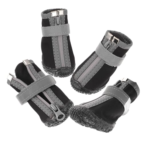 YARNOW 4 Stück Haustierschuhe Stiefeletten Welpe Hundeschuhe Katzenschuhe Booties für Hundepfoten wasserdicht Hündchen Schneestiefel Kurze Stiefel Verschleißfeste Schuhe Gummi von YARNOW