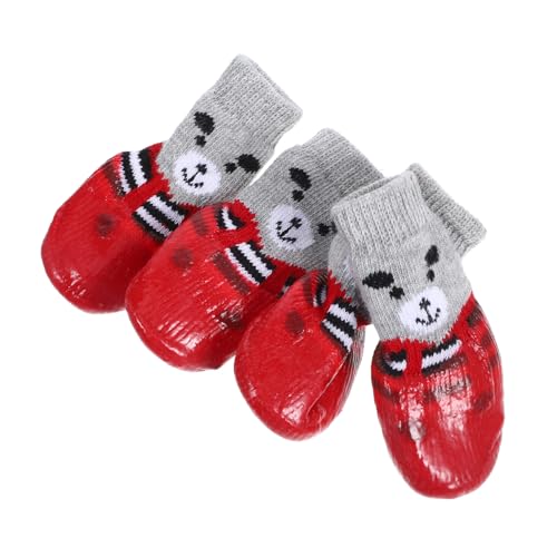 YARNOW 4 Stück Haustierschuhe hundeschuhe hundesocken Anti-Rutsch-Pfotenpolster für Hunde Pfotengriffe für ältere Hunde Katzenschuhe Hundepfotenschuhe Socken mit Hundegriff Baumwolle rot YARNOW 4 Stück Haustierschuhe hundeschuhe hundesocken Anti-Rutsch-Pfotenpolster für Hunde Pfotengriffe für ältere Hunde Katzenschuhe Hundepfotenschuhe Socken mit Hundegriff Baumwolle rot von YARNOW