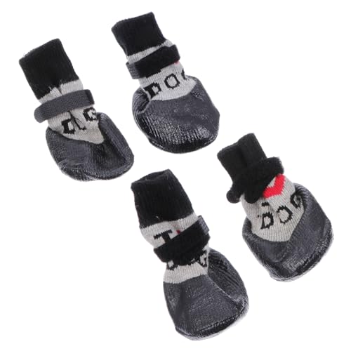 YARNOW 4 Stück Haustierschuhe Snowy Day Chemicals Hunde Schuhe Antislip Tierkleidung Hundezubehör Wollsocken hundeschuh sockenschuhe Kleiner Hund Schuhwerk Schneestiefel -Schuhe Garn von YARNOW