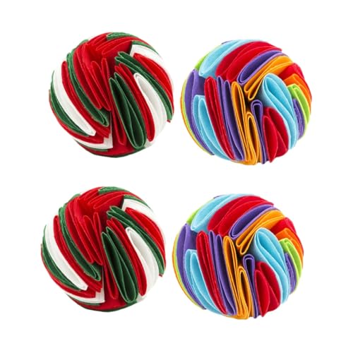 YARNOW 4 Stück Hundeschnüffelball Haustiere Spielzeug Matte Zum Langsamen Fressen Für Hunde Schnüffelmatte Für Hunde Hundefutterspielzeug Welpen Schnüffelmatte Hunde-leckerli Filzstoff von YARNOW
