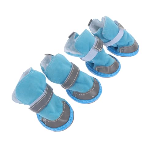 YARNOW 4 Stück Hundeschuhe Haustier Warme Schuhe Schneestiefel Für Kleine Hunde Kleine Hundefutter Outdoor-Schuhe Für Hunde Hundestiefel Stiefel Für Welpen Sherpa Blue von YARNOW
