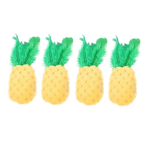 YARNOW 4stücke Katzenminze Spielzeug Für Haustiere Molaren Spielzeug Für Kätzchen Plüsch Mit Katzenminze Beiß Für Katzen Cartoon Flauschige Ananas von YARNOW