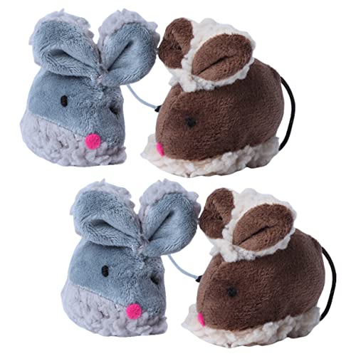 YARNOW Katzenspielzeug Interaktiv für Den Innenbereich 4 Stück Mäuse Katzenspielzeug Lustiges Katzenkauspielzeug für Kätzchen YARNOW Katzenspielzeug Interaktiv für Den Innenbereich 4 Stück Mäuse Katzenspielzeug Lustiges Katzenkauspielzeug für Kätzchen von YARNOW