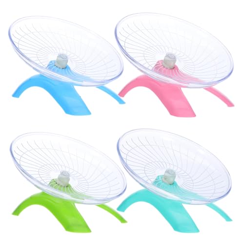 YARNOW 4 Stück Laufrad Mit Fliegender Untertasse Leises Rattenrad Rennmaus Spielzeugrad Laufendes Hamsterrad Mäuse Spinnrad Geräuschloses Haustierrad Hamster Untertassenrad von YARNOW