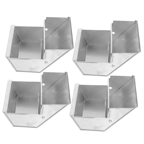 YARNOW 4 Stück Metall Futterbox für Kaninchen Futterspender für Käfige Robust Leicht zu Reinigen Nachfüllbar für Innen Außenhaltung Kleintier Fütterung von YARNOW