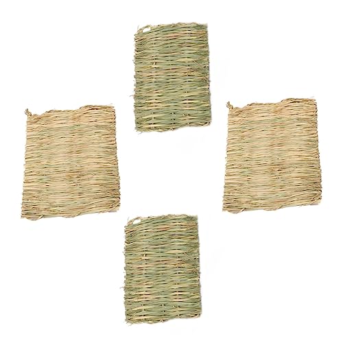 YARNOW 4 Stück Strohmatte für kleine Haustiere Hamster hamsterspielzeug grassmatten grasmatten kühlmatte Hamster Teppich Heu Hamsterkissen aus Stroh Hamsternestmatte Maisblätter von YARNOW