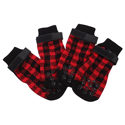YARNOW 4 Stück Teiliges Hundesocken mit Rutschfestem Design Pfotenfreundlich und Warm als Pfotenschutz für Haustiere bei Kaltem und Glatten Böden YARNOW 4 Stück Teiliges Hundesocken mit Rutschfestem Design Pfotenfreundlich und Warm als Pfotenschutz für Haustiere bei Kaltem und Glatten Böden von YARNOW