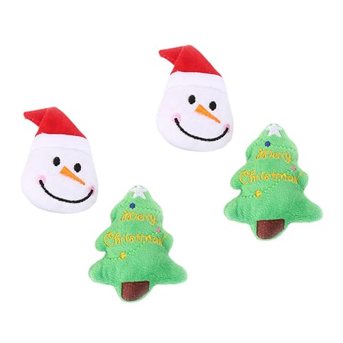 YARNOW 4 Stück Weihnachtsplüschtiere groß Weihnachten Haustiere beissen Baumwolle Grün von YARNOW
