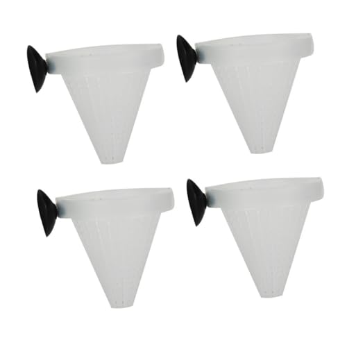 YARNOW 4 Stück roter Wurmfresser Schneckenfutterkegel lebende Würmer mit für Hunde Automatic Fish Feeder Futterautomat für Fische fischfutter Fütterungsbecher Fischgericht Plastik Weiß von YARNOW