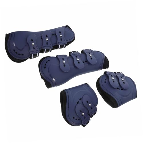 YARNOW 4Stücke Pferde Sehnenstiefel Verstellbare Gamaschen für Trail Atmungsaktiver Beinschutz aus Robustem PU Design für Optimalen Schutz YARNOW 4Stücke Pferde Sehnenstiefel Verstellbare Gamaschen für Trail Atmungsaktiver Beinschutz aus Robustem PU Design für Optimalen Schutz von YARNOW