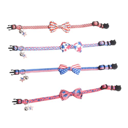 YARNOW 4stücke Hundehalsband Zum Unabhängigkeitstag Verstellbares Dekoratives Halsband Aus Hochwertigem Flechtmaterial Festival-Halsband Für Haustiere von YARNOW
