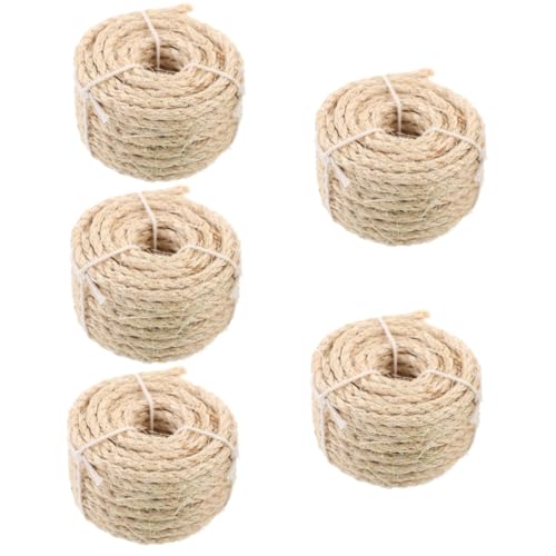 YARNOW 5 Rollen Multifunktions-katzenkratzseil DIY Seil Austauschbares Seil Kratzbaum Seil Kratzbaumseil Für Den Täglichen Gebrauch Verschleißfestes Katzenkratzseil Haushaltsseil Sisal YARNOW 5 Rollen Multifunktions-katzenkratzseil DIY Seil Austauschbares Seil Kratzbaum Seil Kratzbaumseil Für Den Täglichen Gebrauch Verschleißfestes Katzenkratzseil Haushaltsseil Sisal von YARNOW