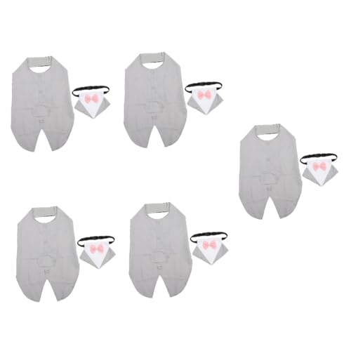 YARNOW 5 Sätze Hundeanzug Hunde-hochzeitsbandana Formelle Kleidung Für Hunde Welpe Fliege Anzughemd Rollenspielkostü Formeller Smoking Kleines Hundeshirt Polyester Weste Haustier Bankett von YARNOW