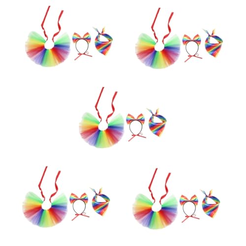 YARNOW 5 Sätze Pride Month Dekorationen Welpenzubehör Haustierbandanas für Hunde regenbogenkostüm hundekostüm Hundekleidung Stirnband Hunde-Tutu für kleine Hunde Haustierkleid Hundekopf von YARNOW