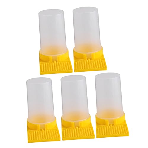 YARNOW 5 Stück Bienentränke Bienen zubehör Bienen tränke Bienenzubehör Bienenstock-Futter Wasserzufuhr Bienenstock Eingang Feeder Bienenwasserbecher für den Garten Plastik Yellow von YARNOW