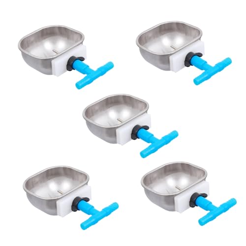 YARNOW 5 Stück Kaninchentrinker Tiere Mit Geflügel Wasserschale Für Automatischer Wasserspender Tragbar Haustier Drinnen Kaninchen Wasserflaschen Werkzeug Rostfreier Stahl Silver von YARNOW