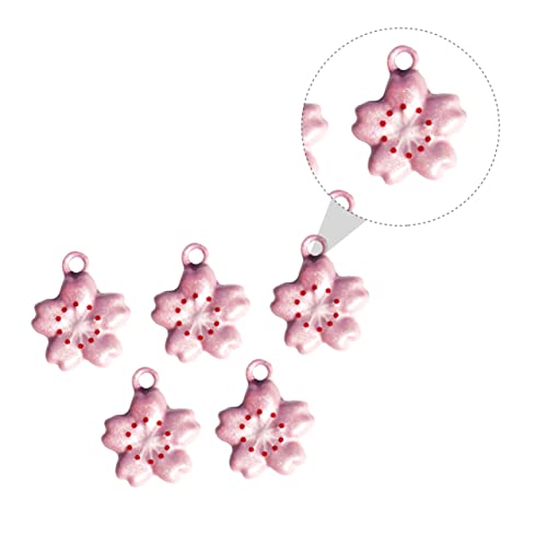 YARNOW 5 Stück Kirschblütenglocke Kragenglocken groß Kragen-Mini-Anhänger klein Kirsche Cute Handy Accessories witzige Glocke in Kirschblütenform Haustierbedarf Eisen Rosa von YARNOW