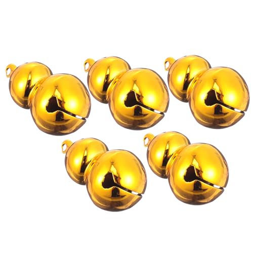 YARNOW 5 Stück Kürbisglocke weihnachtsdeko Christmas Decorations Dekoration Weihnachten alte Kuhglocken hundehalsband Glocke Klingeln Haustierbedarf hundehalsband anhänger Kupfer Golden von YARNOW