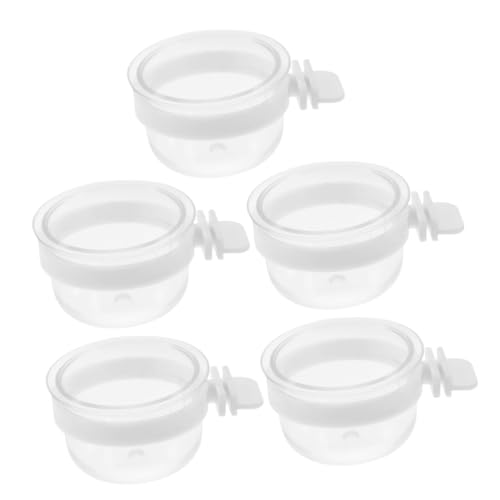 YARNOW 5stücke Transparente Futter Wasserschalen Für Papageien Abnehmbarer Kunststoffnapf Für Vogelkäfige Einfach Zu Reinigen Hängen Vogelfutterzubehör von YARNOW