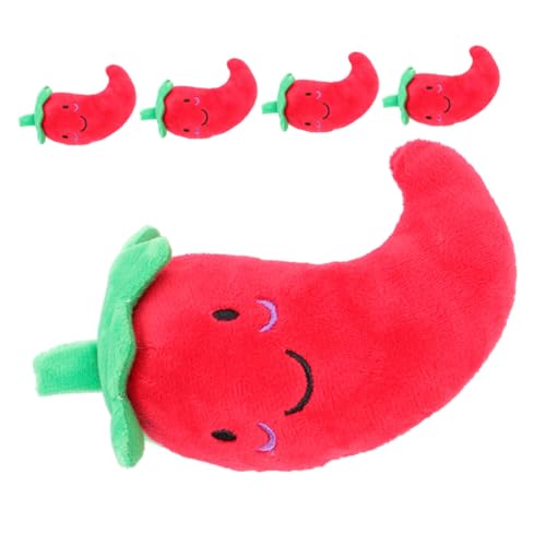 YARNOW 5 Stück Teiliges Hunde Spielzeugset aus Robustem Material Chili Pfeffer Design Geräuschfunktion für Haustiere Langlebig und Leicht zu Reinigen für Outdoor Aktivitäten von YARNOW