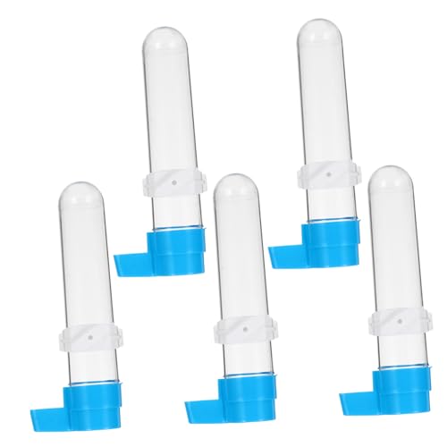 YARNOW 5 Stück Trinkbrunnen für Papageien papagei trinkflasche Papageienwasserspender hängend tränkebecken wasserbecken Wasserflasche Vogeltränke automatische Papageientränke Plastik Blue von YARNOW