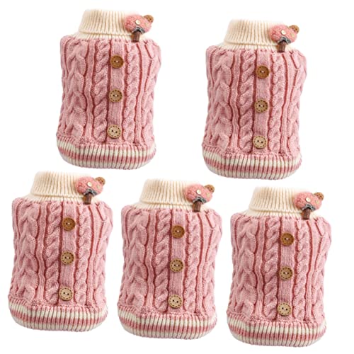 YARNOW 5St Welpenweste aus Baumwolle hundemantel Dog Raincoat Hundepullover für kleine Hunde Welpenkostüm Katze entzückende hundekleidung Herbst-Winter-Welpenpullover Stoff Rosa von YARNOW