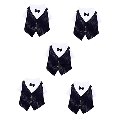 YARNOW 5st Haustieranzug Formelles Hemd Der Katze Formelle Haustierfliege Männliche Hundekleidung Hochzeit Dusche Kleid Hochzeitsanzug Für Hunde Halloween-kostüme Für Hunde Polyester Navy von YARNOW