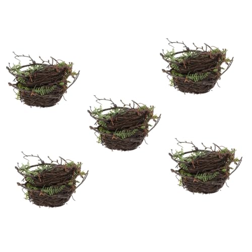 YARNOW 5st Simuliertes Vogelnest Vogelnestschmuck Dekorativer Vogelnest-anhänger Außenhausdekoration Künstliches Vogelnest Mikrolandschaftsornament Gewebtes Vogelnest Papagei Rattan von YARNOW