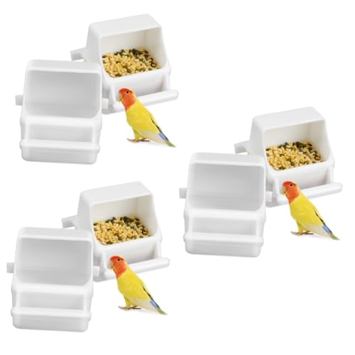 YARNOW 6 STK Essensbox Plastikbehälter großer Vogelkäfig Vogel Fütterer Vogelfütterer Futterspender für Vogelkäfige Futterbehälter für Papageien Trinkbrunnen Terrarium Wellensittich von YARNOW