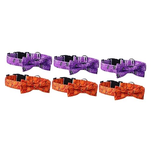 YARNOW 6 STK Haustierhalsband verstellbares Hundedekor Fliege für kleine Welpen Halloween pet Supplies Halloween Dog Collar Haustier Halloween-Partybevorzugung einstellbar von YARNOW