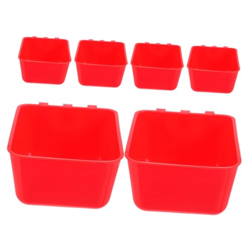 YARNOW 6 Stück Bird Bowl Kaninchen -fütterungstasse Hühnerfutterhülle Wasserspender Für Hühner Hähnchen-trinkbecher Hühnerwasserbecher Wasserspender Schüssel Zwinger Wassernapf Rot Sport von YARNOW